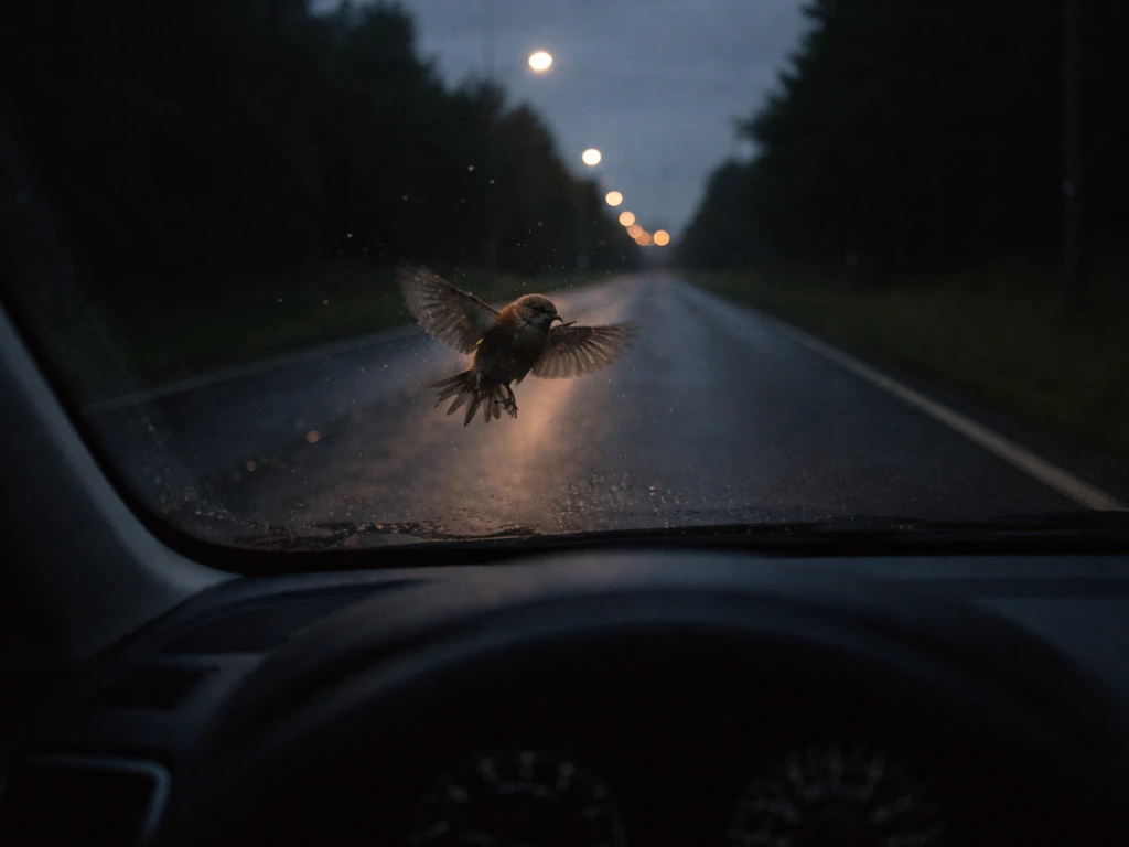 hitting a bird while driving meaning