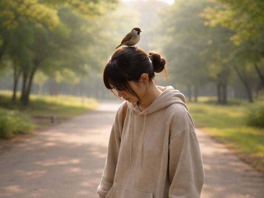 there is a bird on your head