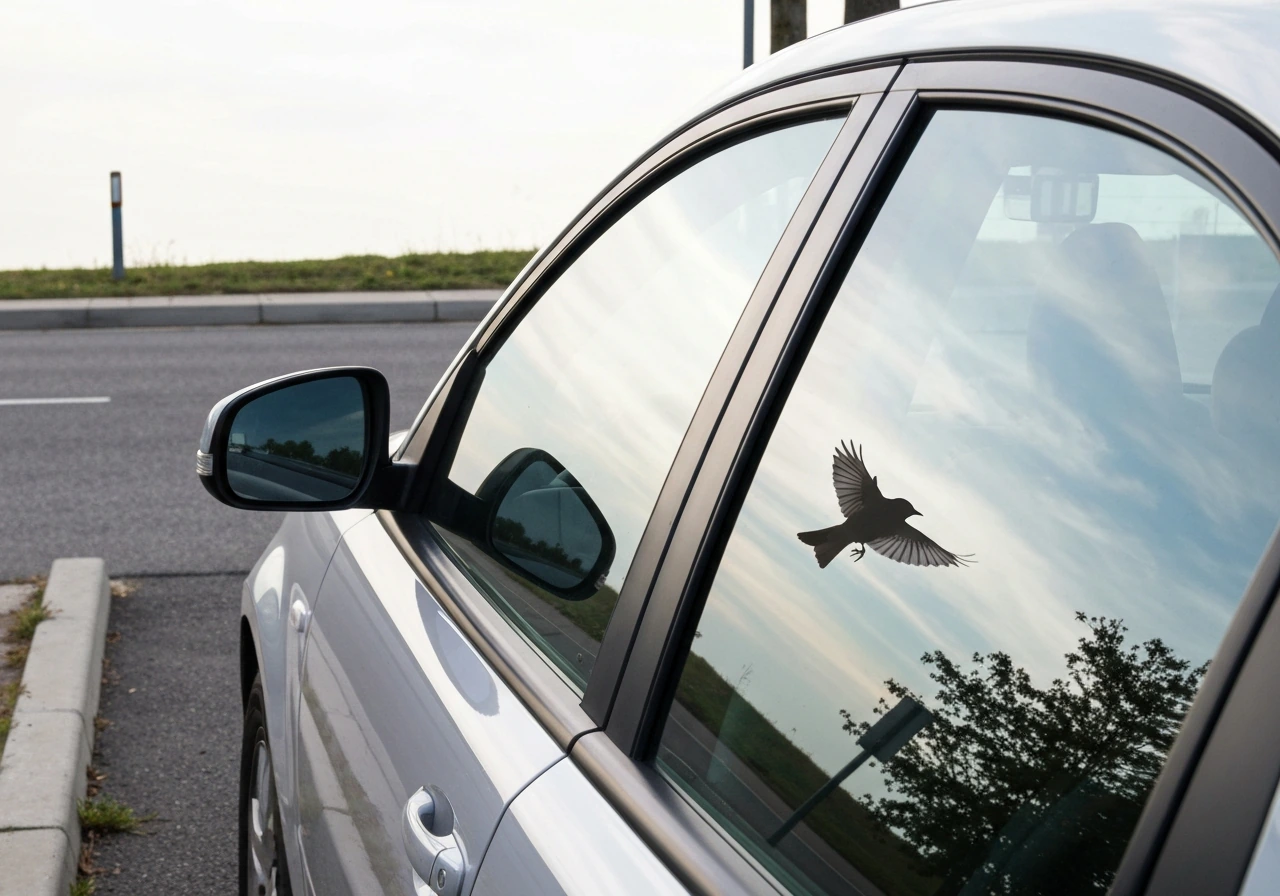 bird flying inside car meaning