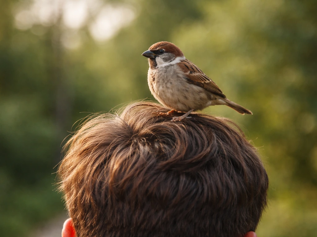 meaning of a bird landing on your head