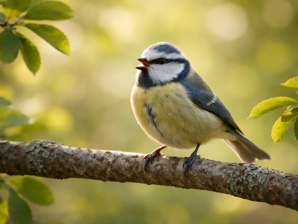 A calm perched bird with its beak slightly open, observed quietly from a safe distance in nature.