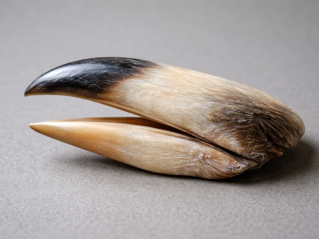 Close-up of a bird bill showing upper and lower mandibles with natural texture