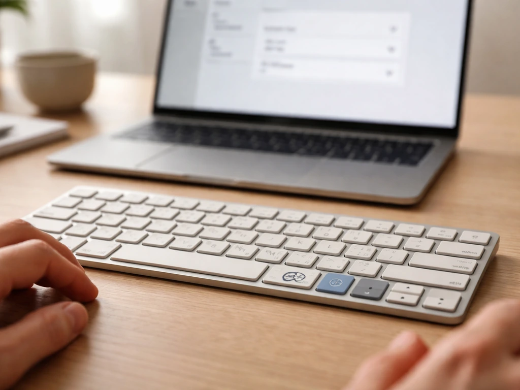 Desktop showing an anonymous keyboard and language-switch keys for typing in Arabic script