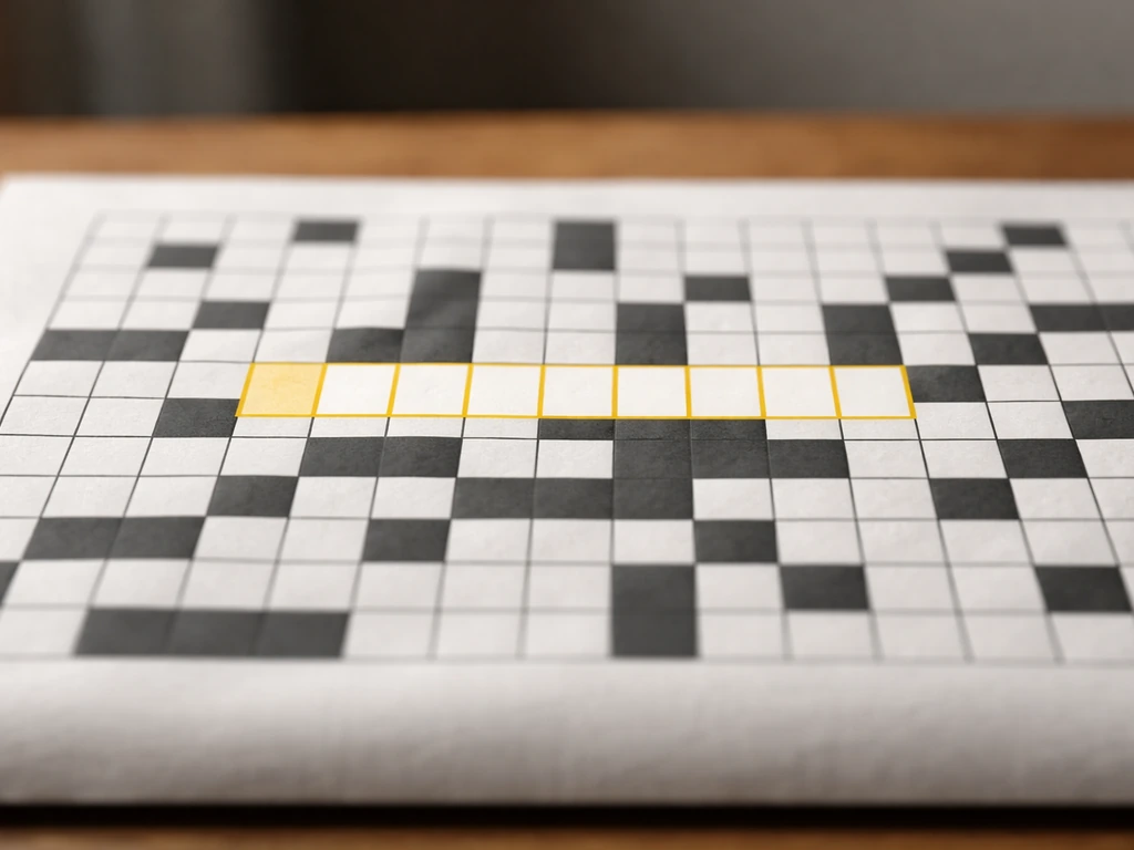Close-up of a crossword grid with a highlighted 7-letter slot for a common bird clue.