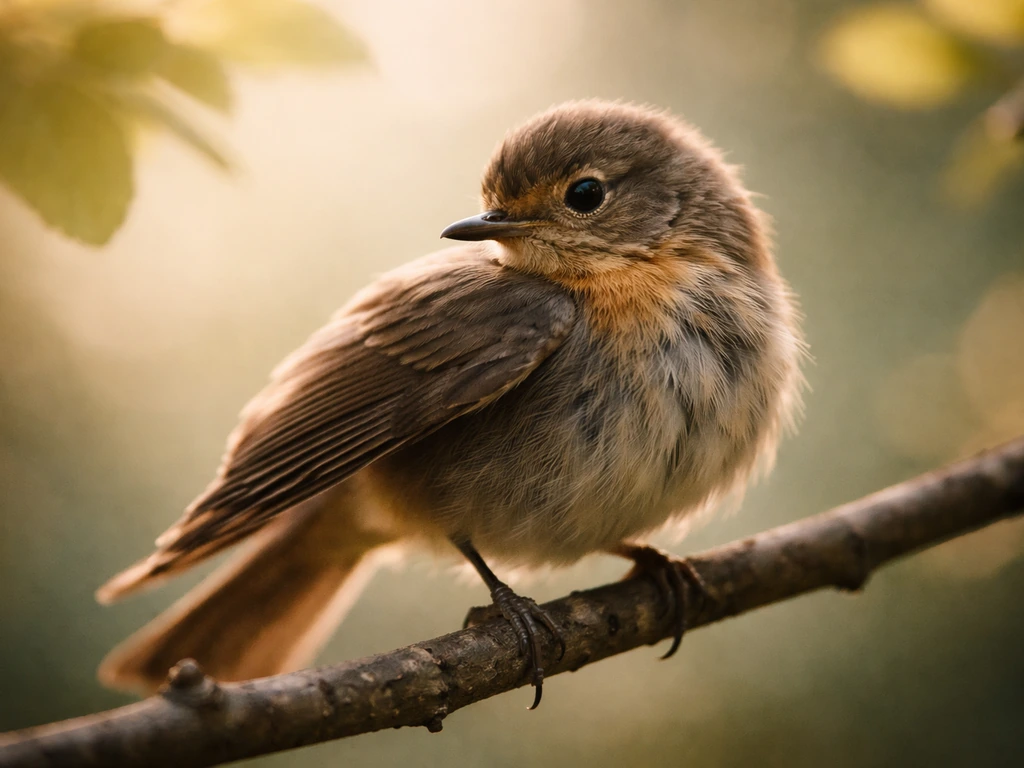 Small bird perched with one wing slightly bent in soft natural light, symbolizing bent bird meaning.