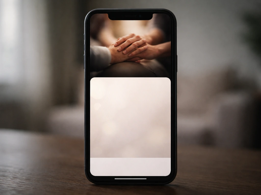 Minimal recreated TikTok-style slideshow moment with a sentimental photo card and a follow-up prompt