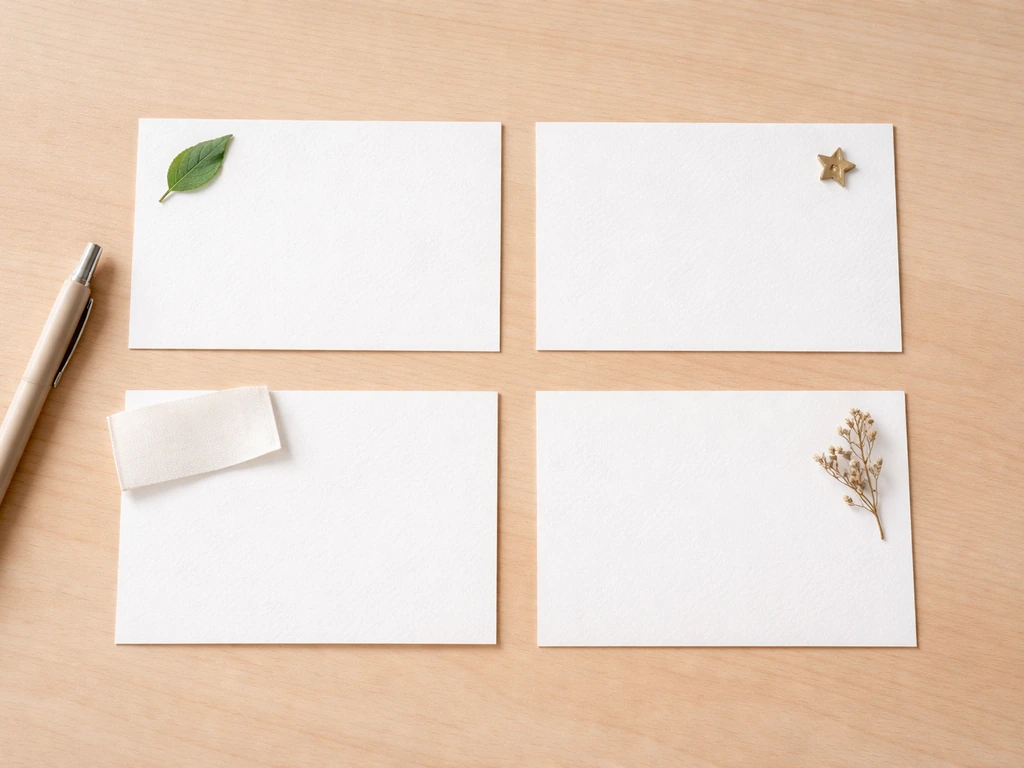 Overhead photo of four distinct papers laid out in a simple order for a context-check workflow