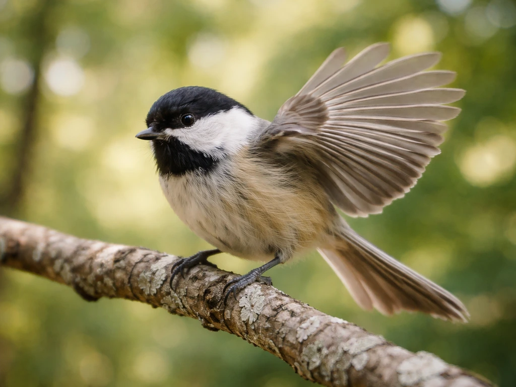Close-up of a small bird perched outdoors with wings visible in natural daylight.
