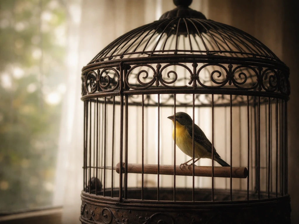 bird inside a cage meaning
