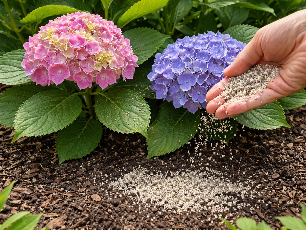 Raising soil pH to maintain pink hydrangea color