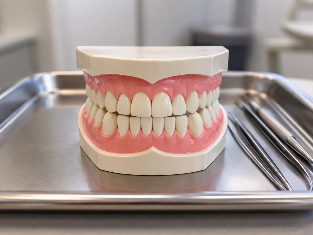 Close-up of a dental model on a tray showing the typical left/right wisdom teeth layout.