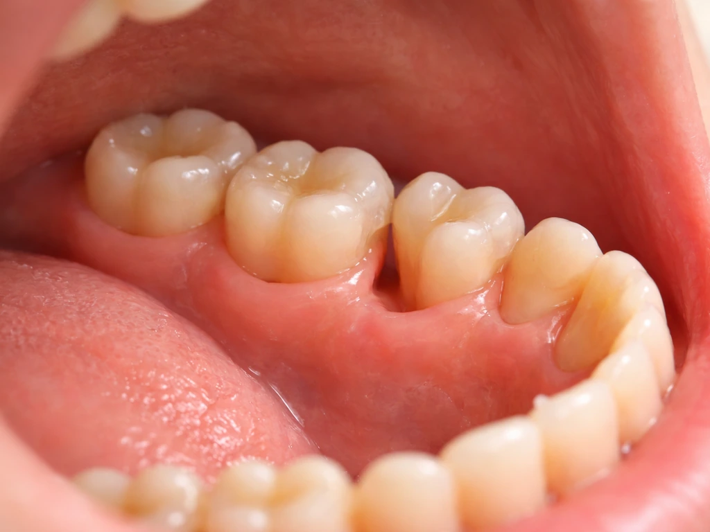 Macro photo of back teeth transition showing baby molars replaced by permanent premolars