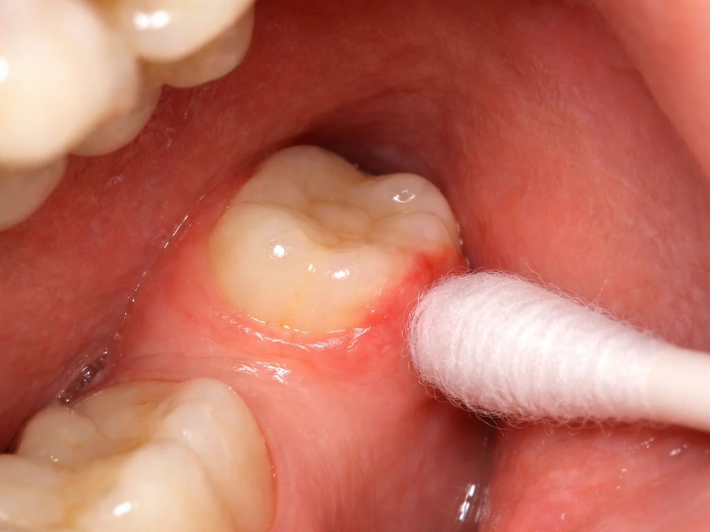 Pressure from a wisdom tooth pushing through gum tissue