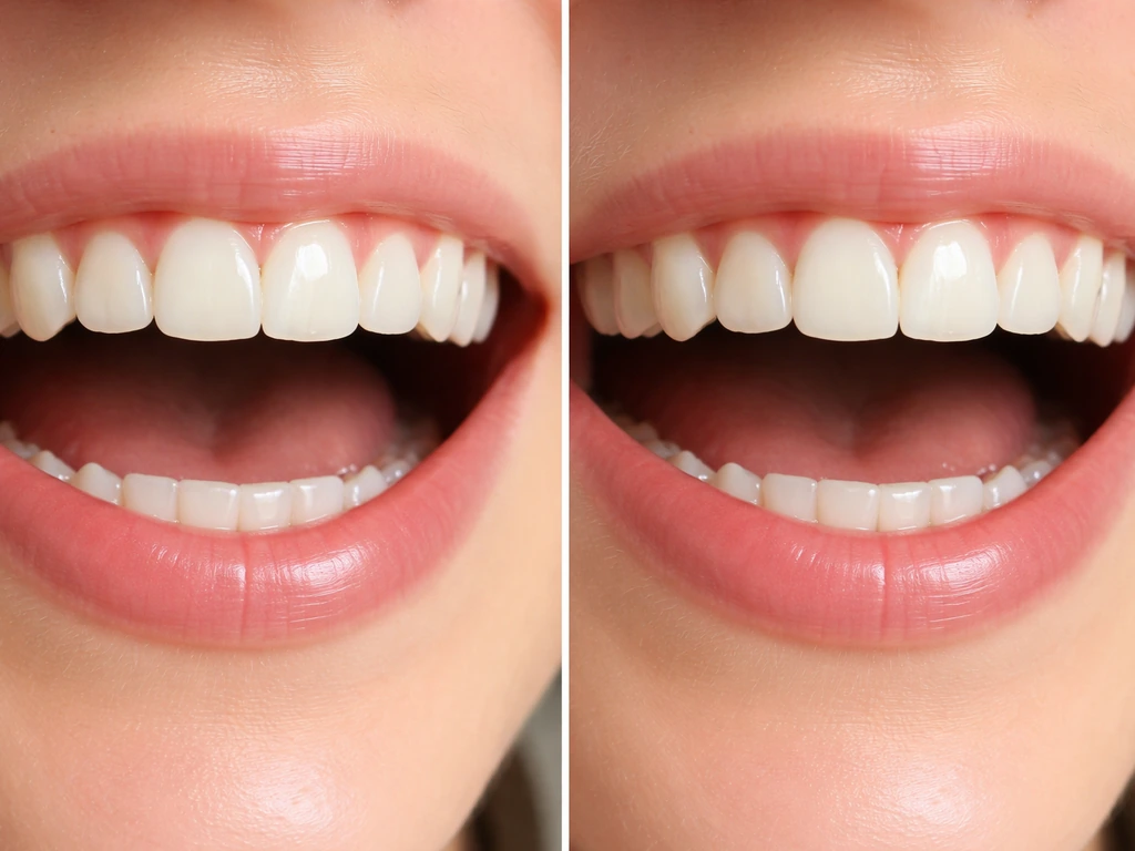 Split photo showing oil pulling for gum health: plaque/gingivitis improvement on one side, recession unchanged on the ot