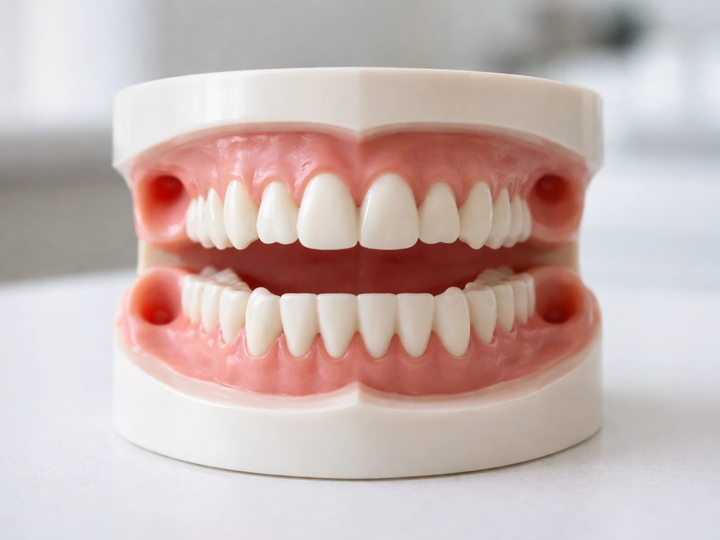 Minimal view of adult dental arch with 28 permanent teeth and four wisdom-tooth positions for last molars