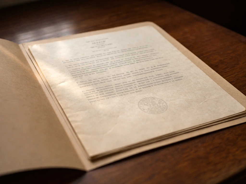 Close-up of a 1931 House Bill document page with an embossed seal in a softly lit archival folder
