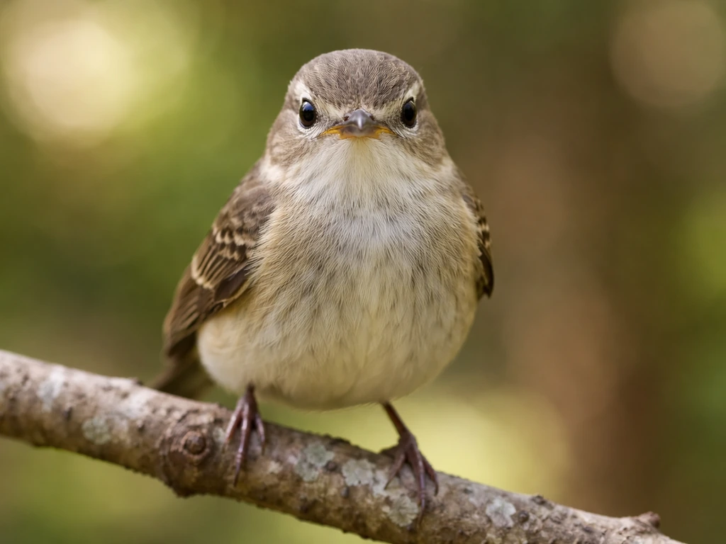 Close-up of a single perched songbird showing beak shape, plumage pattern, and head markings.