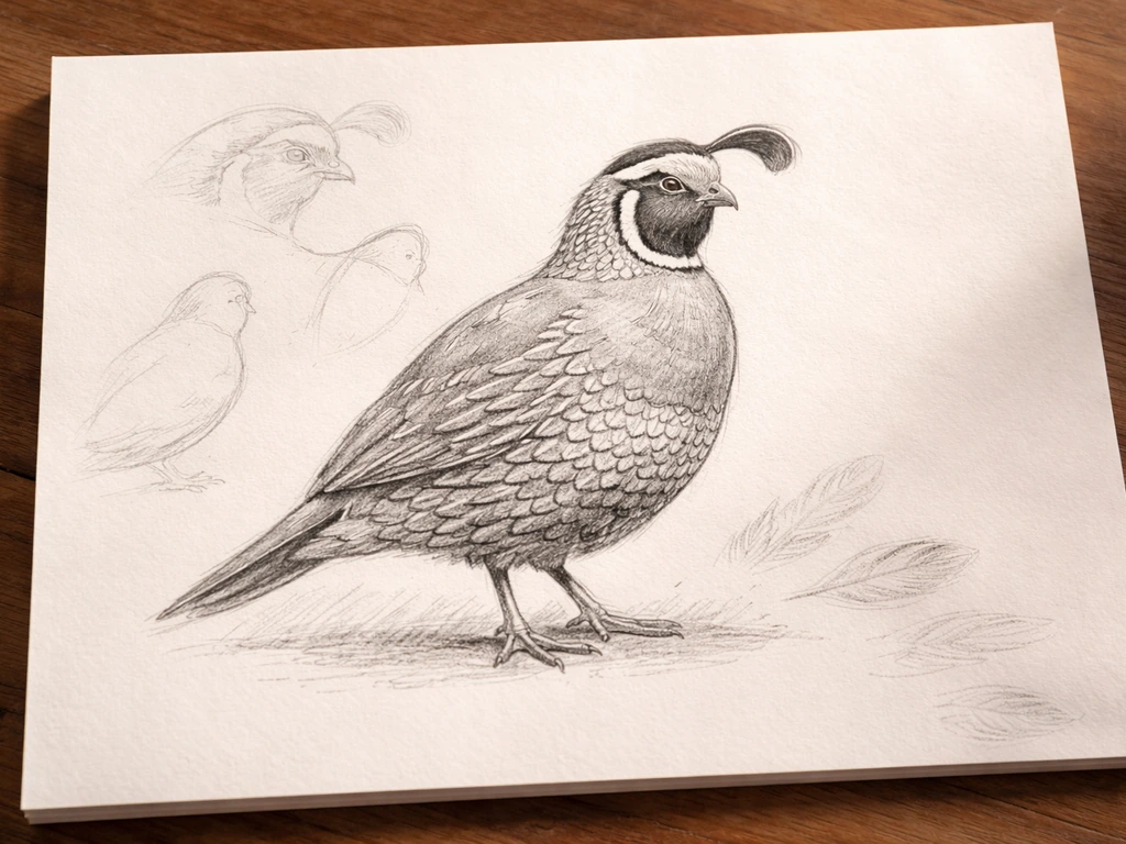 How to Draw the California State Bird Step by Step