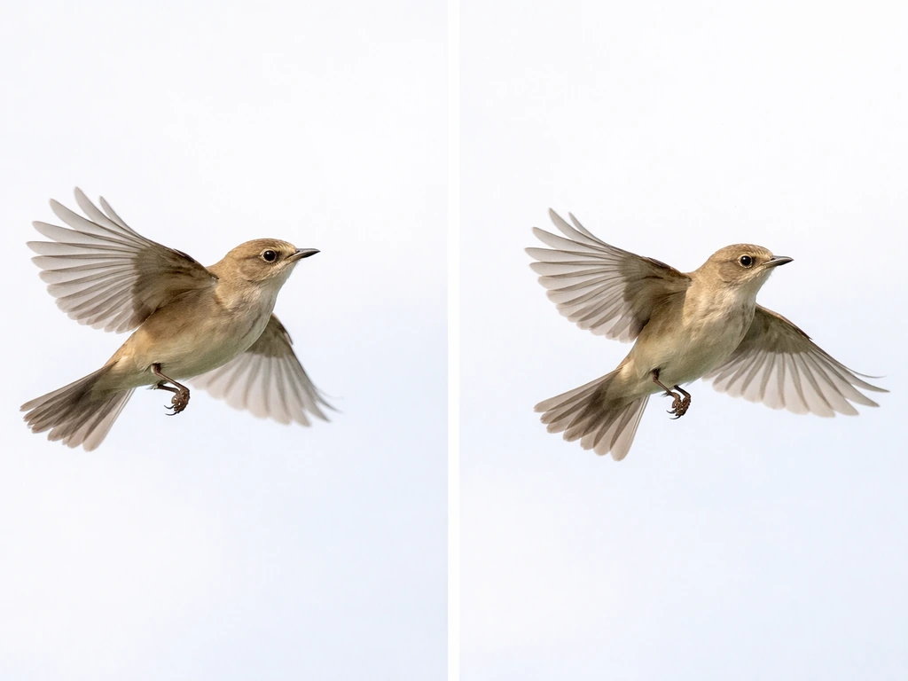 A bird in flight with an inset-like sequence showing true backward movement versus common look-alikes.