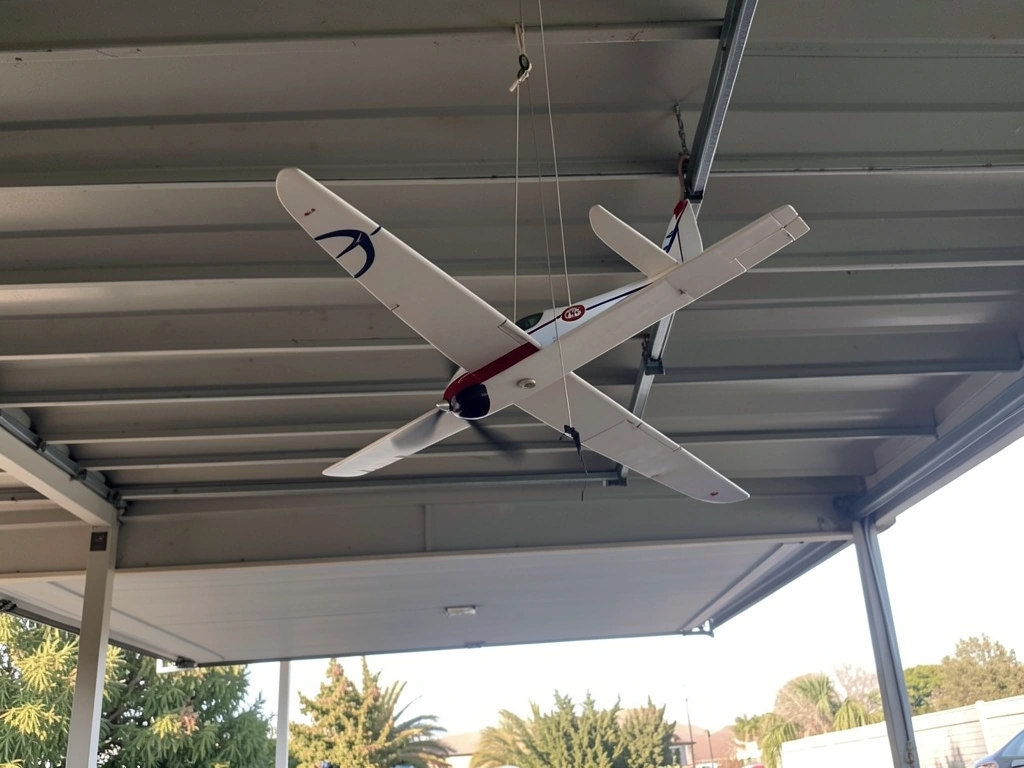 RC glider turning with asymmetric wing deflection showing yaw control.