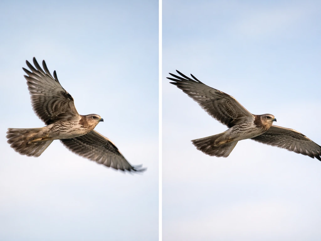 Close-up of a bird in slow motion, wings downstroke powering then gliding with wings outstretched