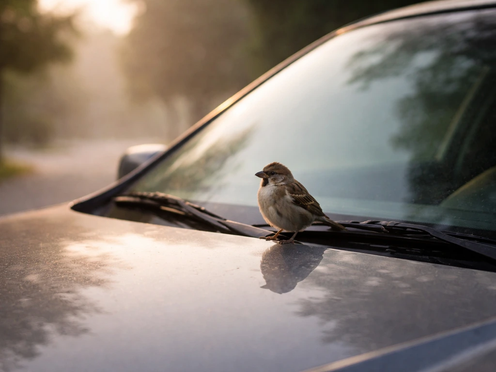 bird landing on car meaning