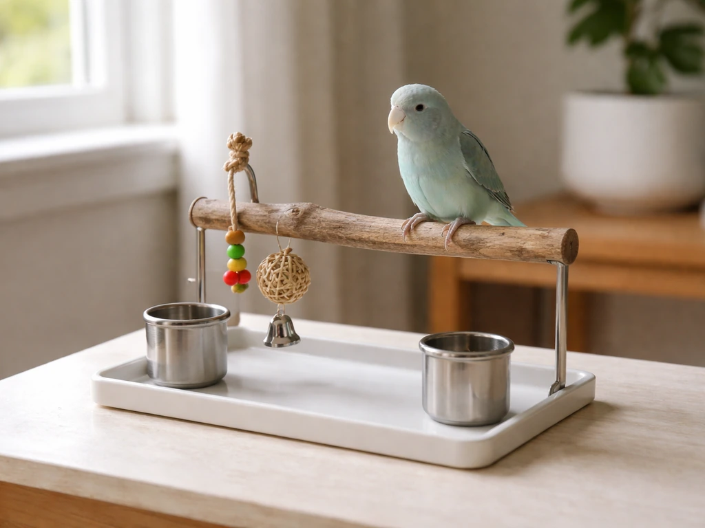 table top bird stand