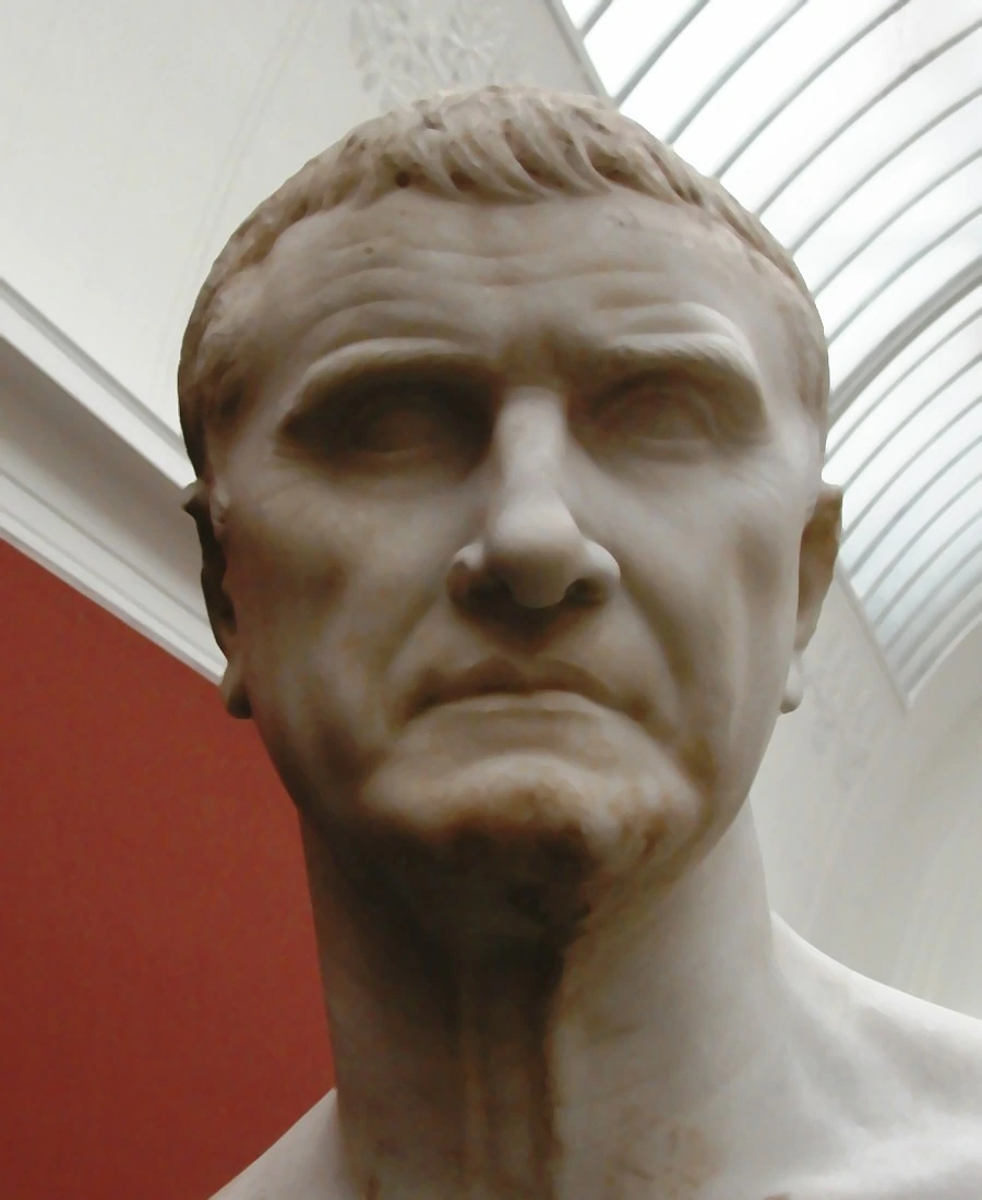 Marble bust of a Roman man, likely Marcus Licinius Crassus