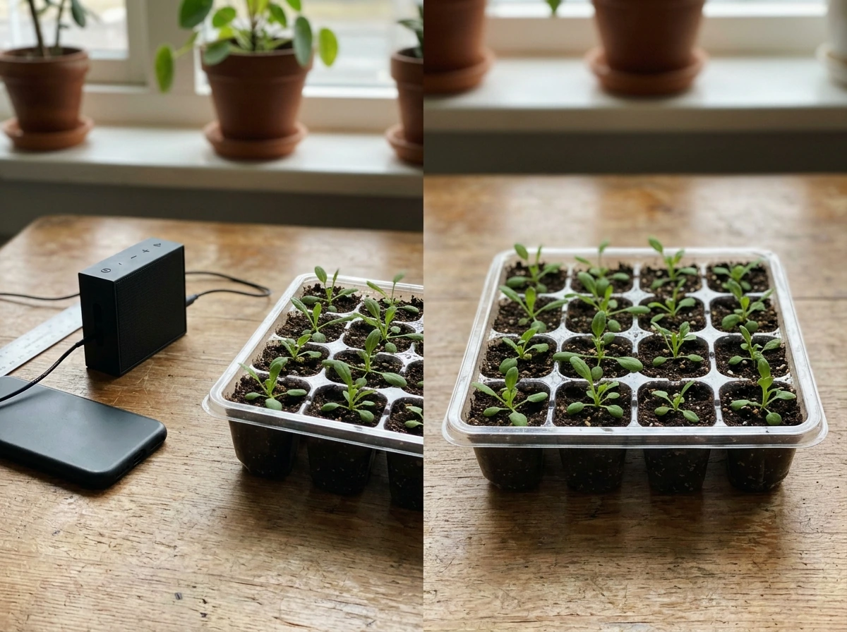 Matched seedlings with and without a speaker sound source