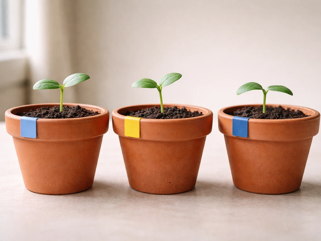 Side-by-side seedlings in matched pots showing milk vs plain water differences.