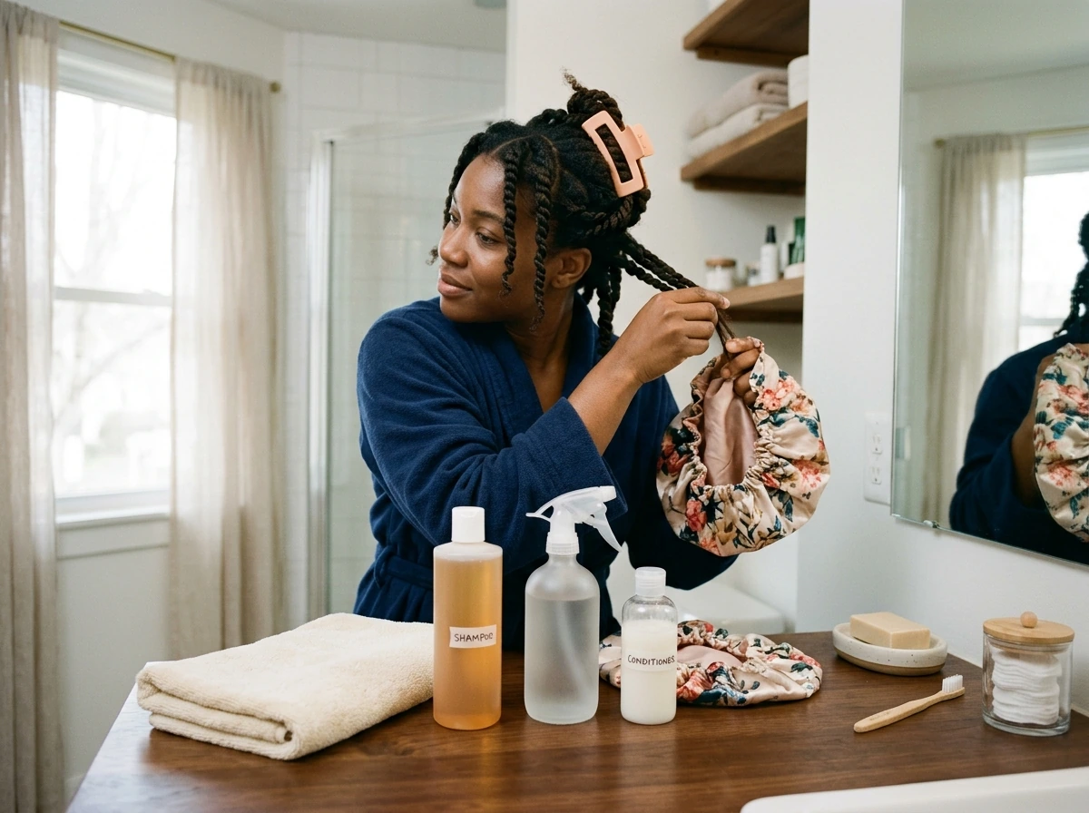 Wash day tools and protective setup before washing