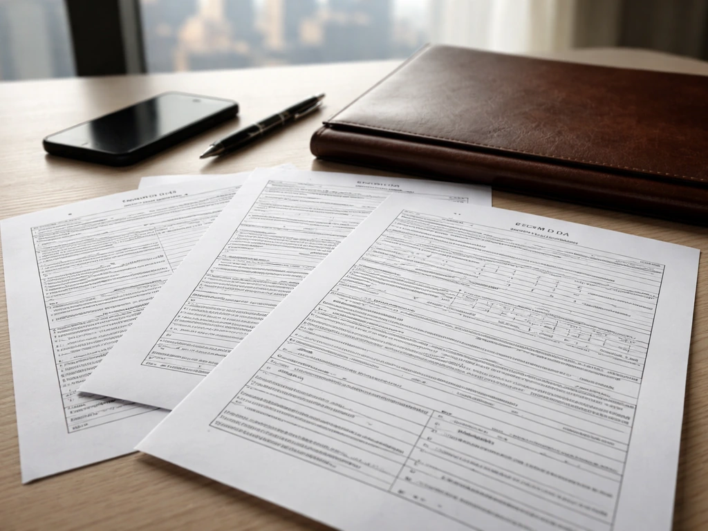 Close-up of printed SEC filing pages and a leather folder on a desk, symbolic of investment filings proxy research.