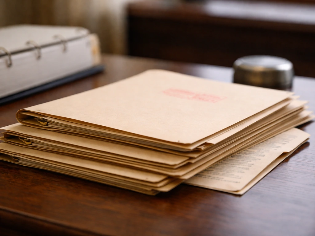 Close-up of federal-style court case folders on a desk with a stamped file cover, symbolizing public court records.