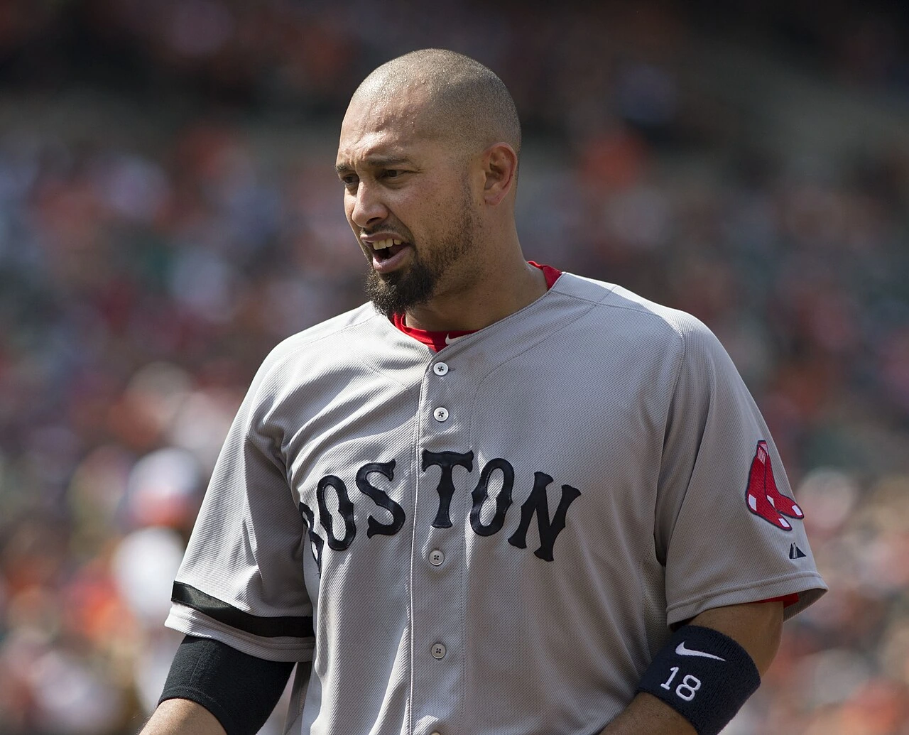 Shane Victorino of the Boston Red Sox in uniform during a game, photographed in 2013.