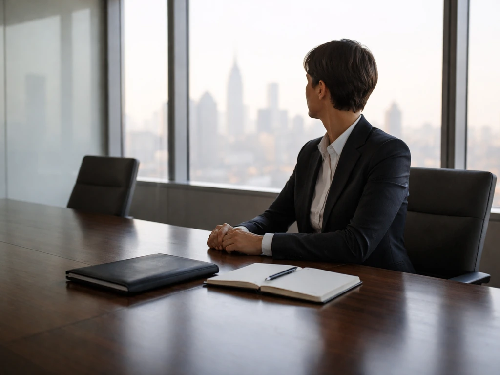 Anonymous corporate executive in a boardroom with a tax-focused legal CPA vibe, Hearst-style corporate setting