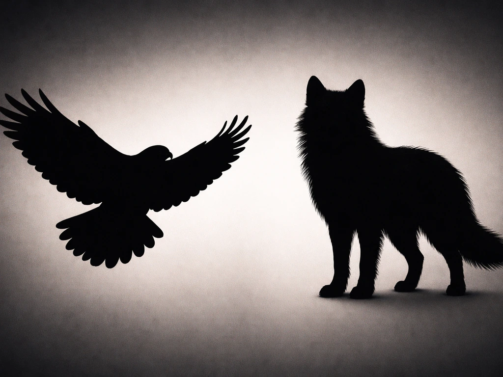 Side-by-side silhouettes comparing a bird (feathers) vs a mammal (fur) against a minimal background.