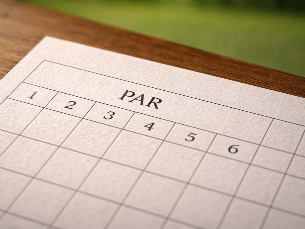 Close-up of “PAR” printed on a golf scorecard next to neatly aligned score lines