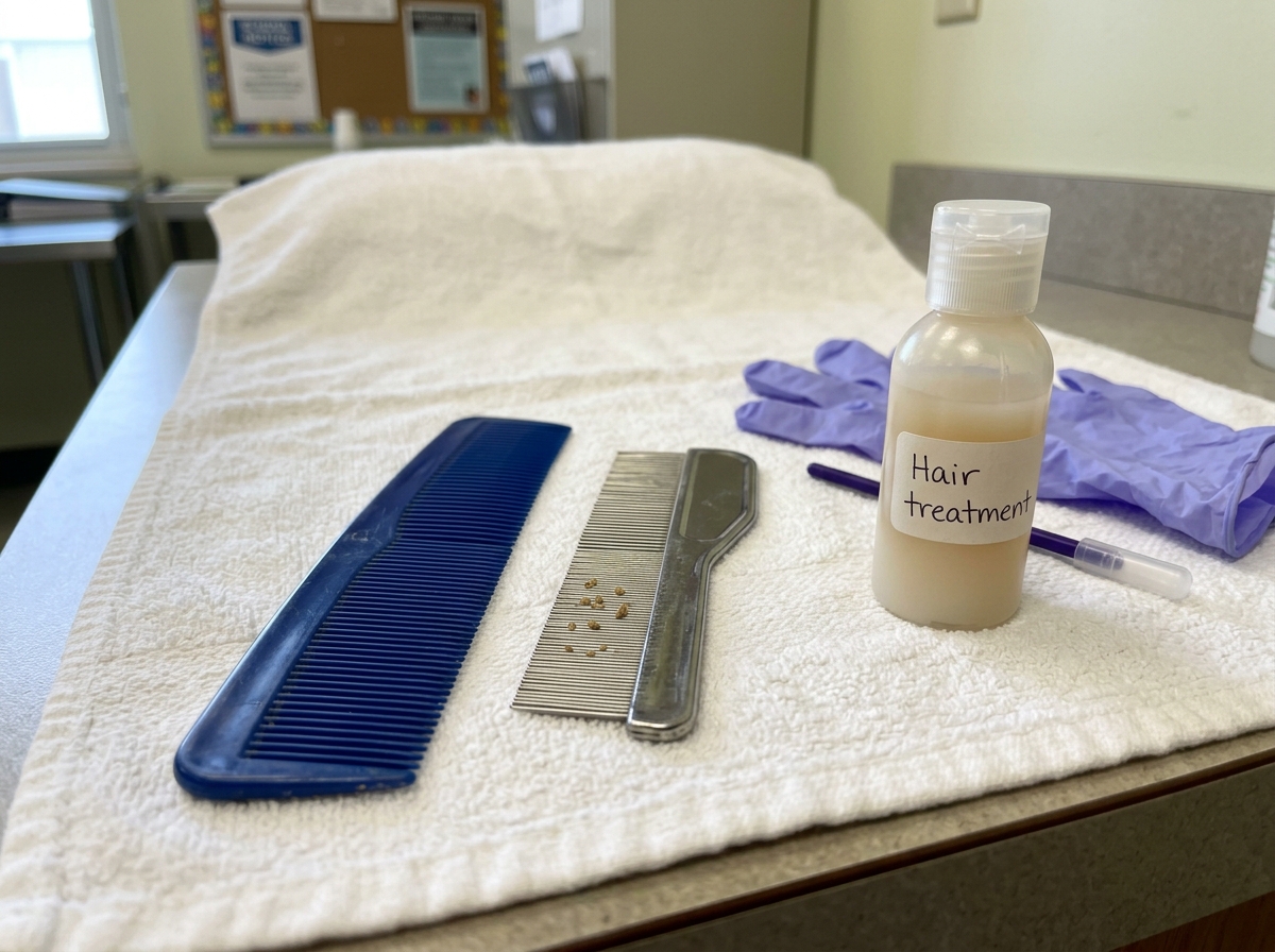 Combs and hair-treatment items illustrating the lice meaning of cootie