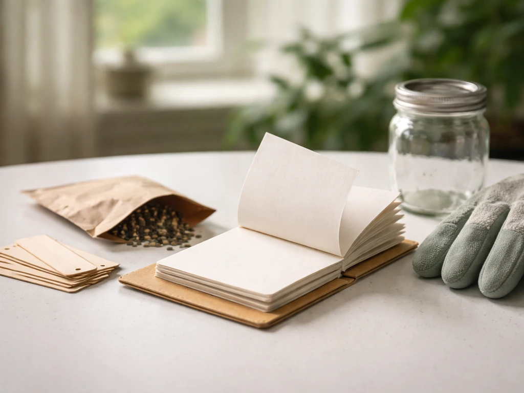 Carefully arranged cannabis grow supplies beside legal paperwork, suggesting responsible home cultivation checks.