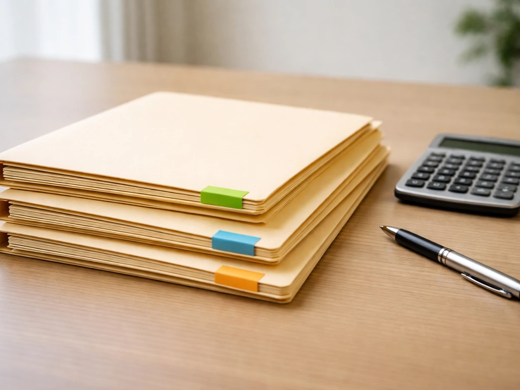 Minimal photo of a desk with three folders labeled asset-based, market-based, income-based for valuation frameworks