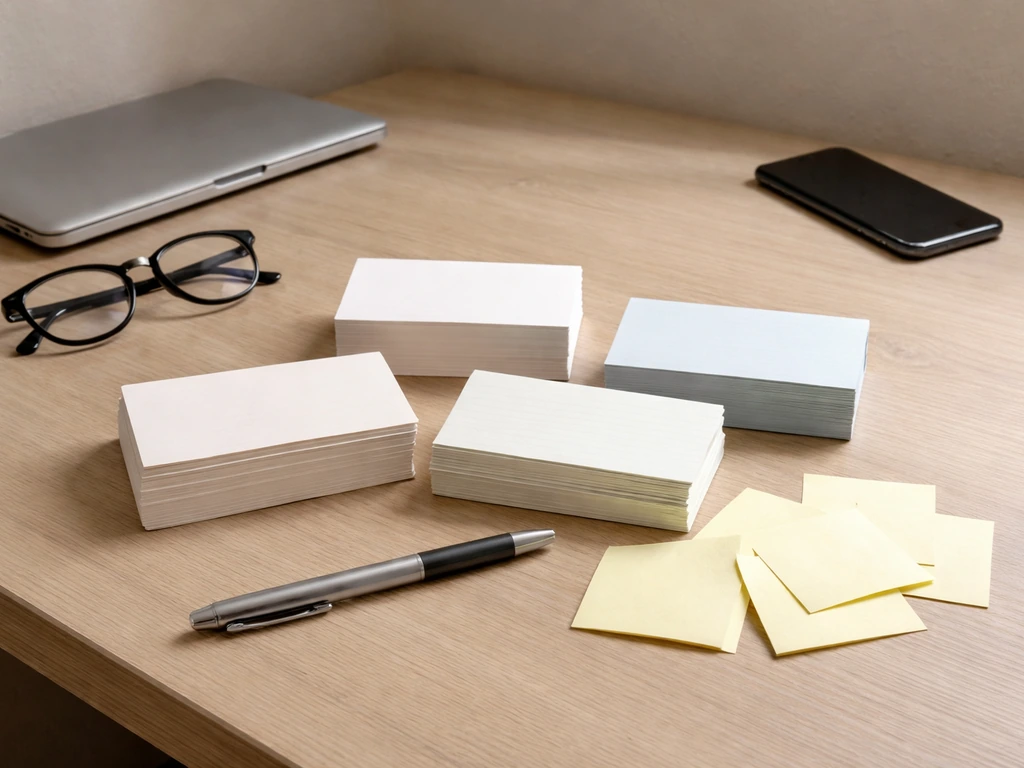 Minimal desk scene with scattered notebooks and search-style cards suggesting multiple meanings of “Hustle Cartel.”
