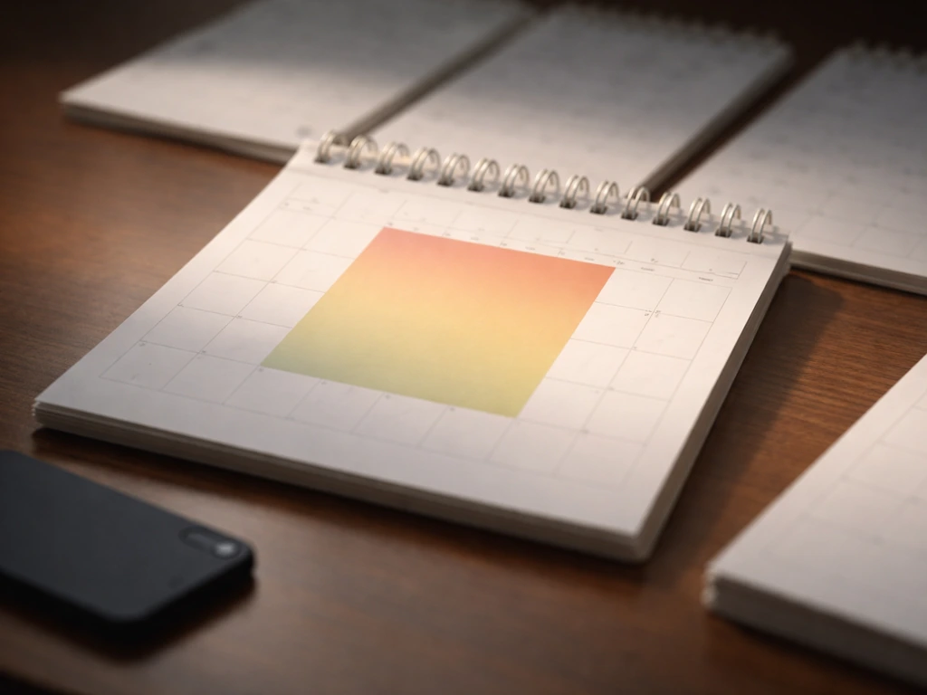 Minimal photo of a 2019-focused timeline-like layout with a single spotlight effect on a calendar page