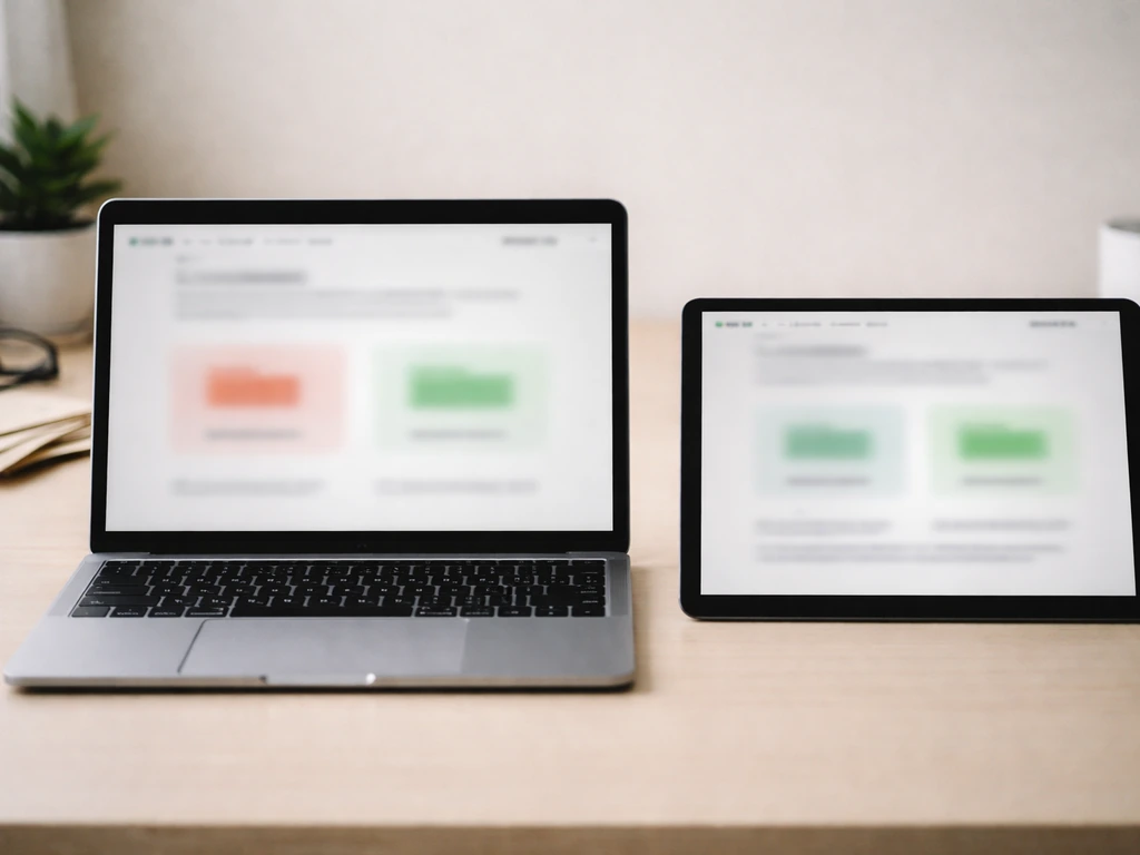 Split view of anonymous online finance pages showing contrasting low and high net-worth style figures, no readable text
