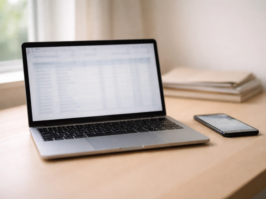 Close-up of a laptop and smartphone showing blurred salary-related pages, symbolizing public NBA contract sources.