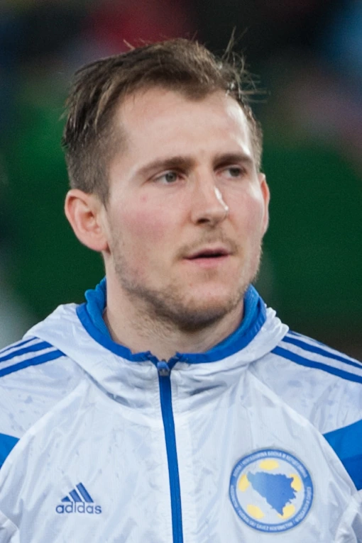 Izet Hajrović in a Bosnia and Herzegovina national team jacket