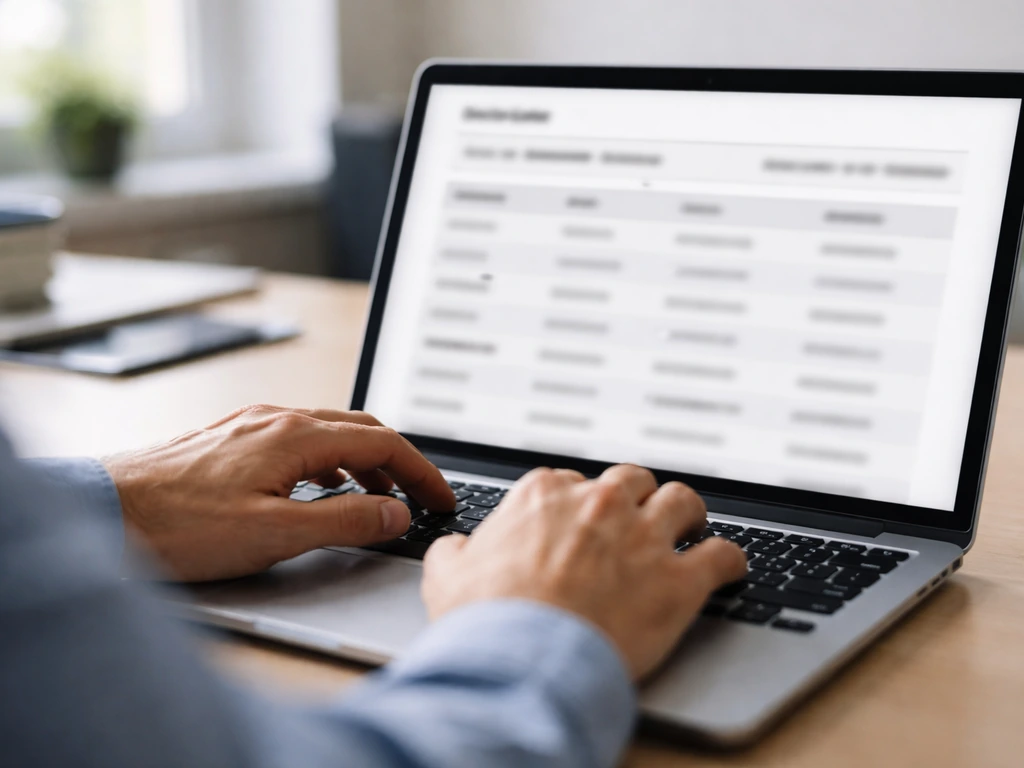 Close-up of a laptop showing a generic company director listing page, suggesting UK Companies House search.