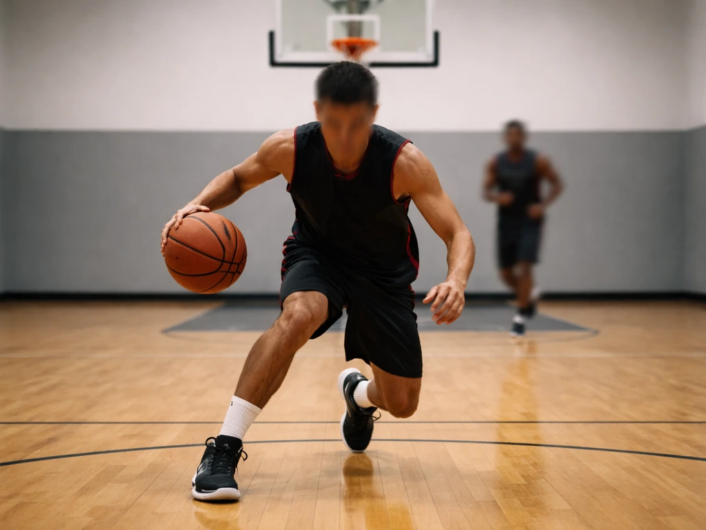 Bosnia and Herzegovina basketball player in action, driving to the hoop at an indoor court