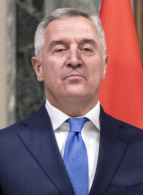 Milo Đukanović, Montenegro politician, in a formal portrait wearing a suit and tie.