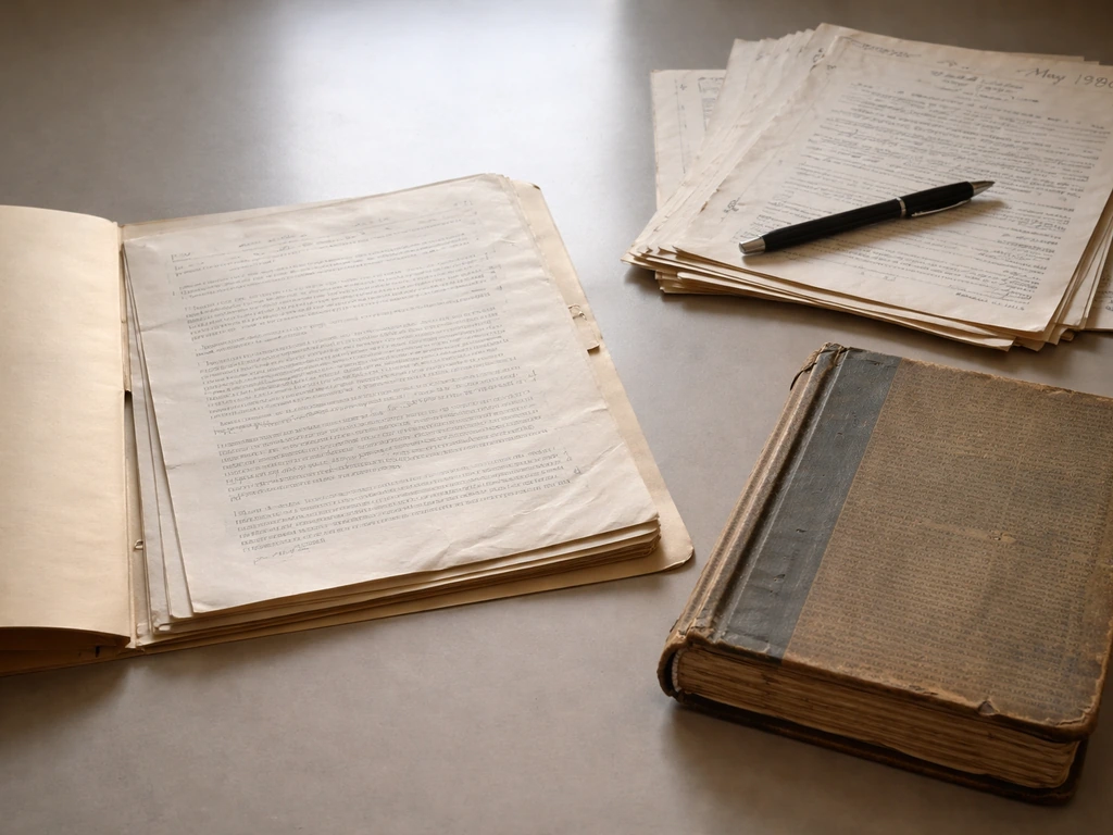 Open folder of estate documents with a ledger and dated papers, symbolizing missing will and prolonged inheritance