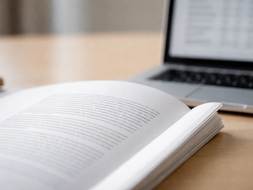 Close-up of an annual report page on a desk beside a laptop, suggesting company filings as evidence.
